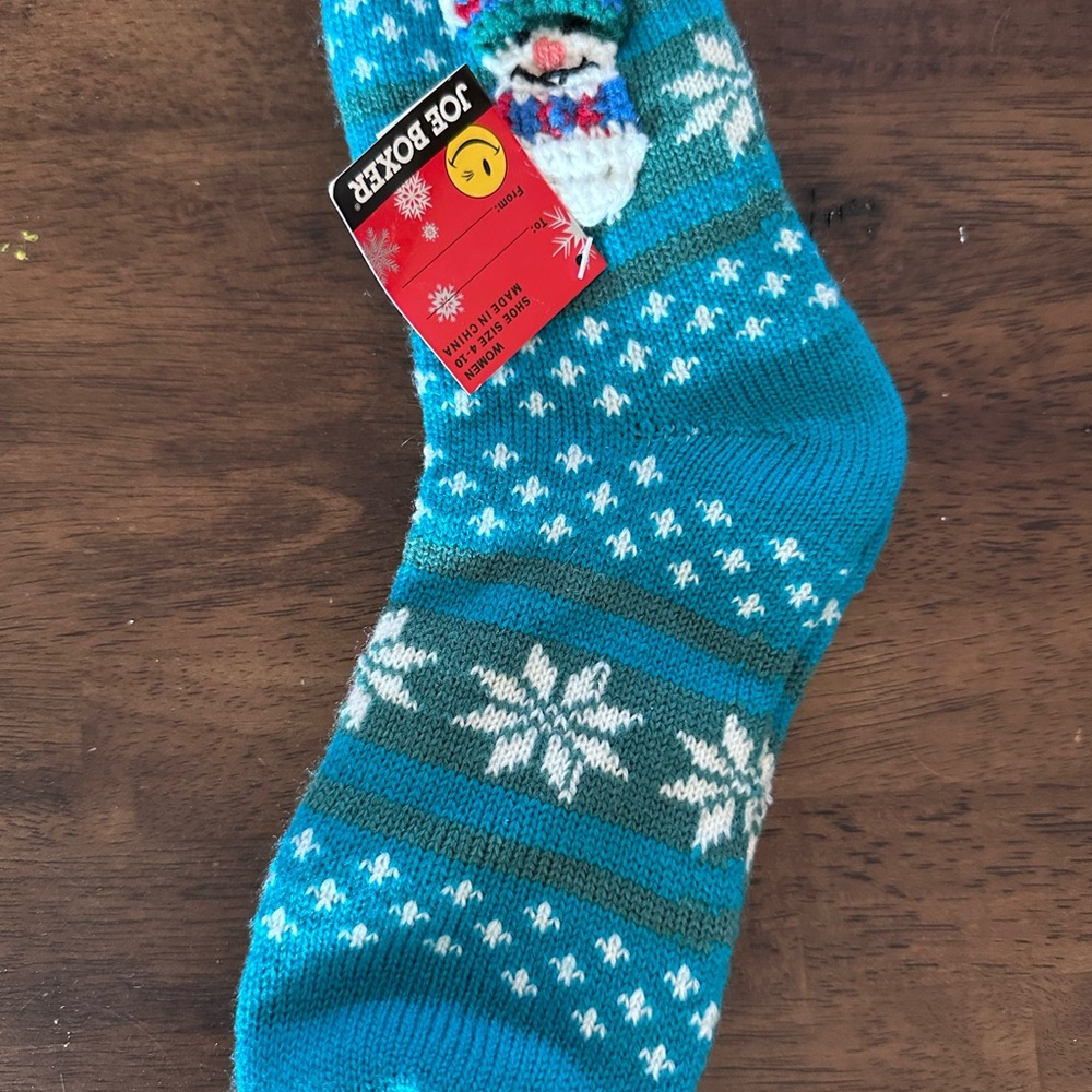Joe Boxer Men's Teal Snowman Socks